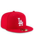 Los Angeles Dodgers MLB Scarlet Red on White 59Fifty Fitted Hat