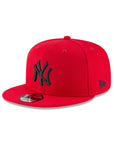 New York Yankees Scarlet Red On Black 9Fifty Snapback