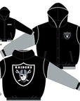 Las Vegas Raiders Hooded Jacket with Fleece Sleeves Reversible Jacket