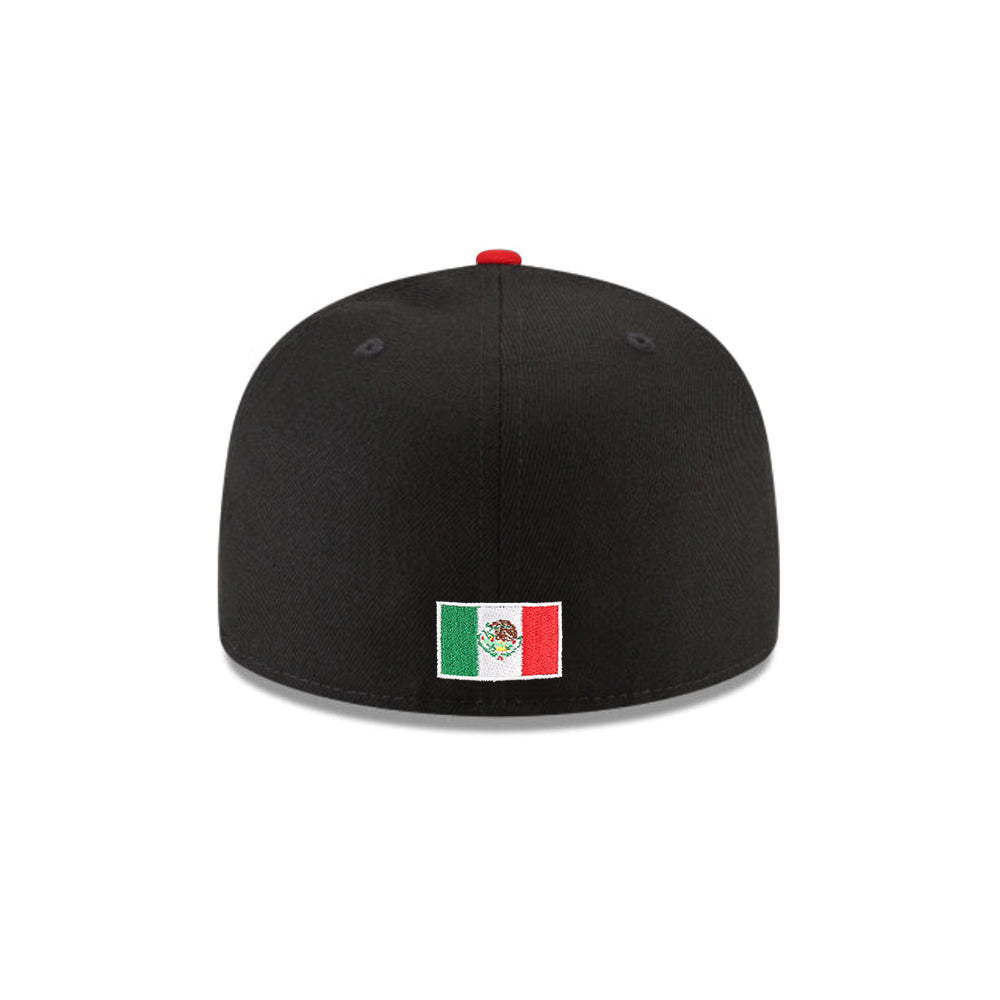 New Era Mexico World Baseball Classic M Black Red 2 Tone 59Fifty Fitted