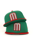 New Era Mexico World Baseball Classic M Green Red 2 Tone 59Fifty Fitted