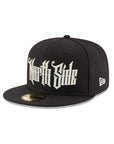 North Side Graffiti Font Black on White 59Fifty Fitted