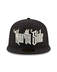 North Side Graffiti Font Black on White 59Fifty Fitted