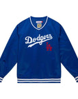 Mitchell & Ness Los Angeles Dodgers Sideline V-Neck Pullover Satin Jacket