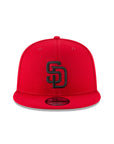 San Diego Padres Scarlet Red On Black 9Fifty Snapback