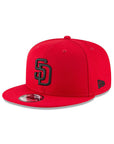 San Diego Padres Scarlet Red On Black 9Fifty Snapback