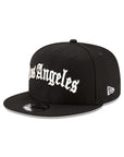 Los Angeles Black on White Arched Old English Script 9Fifty Snapback