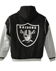 Las Vegas Raiders Hooded Jacket with Fleece Sleeves Reversible Jacket