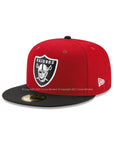 Las Vegas Raiders Scarlet Red on Black 2 Tone 59Fifty Fitted