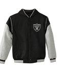 Las Vegas Raiders Hooded Jacket with Fleece Sleeves Reversible Jacket