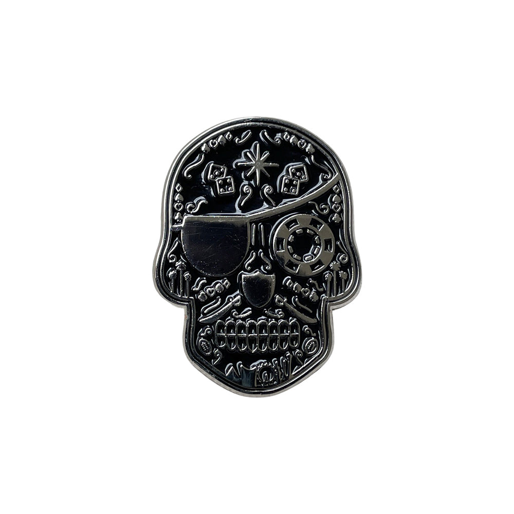CrownMinded Las Vegas Raiders Black Chrome Skull Cap Pin