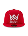 CrownMinded Scarlet Red on White 59Fifty Fitted