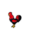 CrownMinded Rooster Cock Black Red Cap Pin