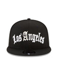 Los Angeles Black on White Arched Old English Script 9Fifty Snapback
