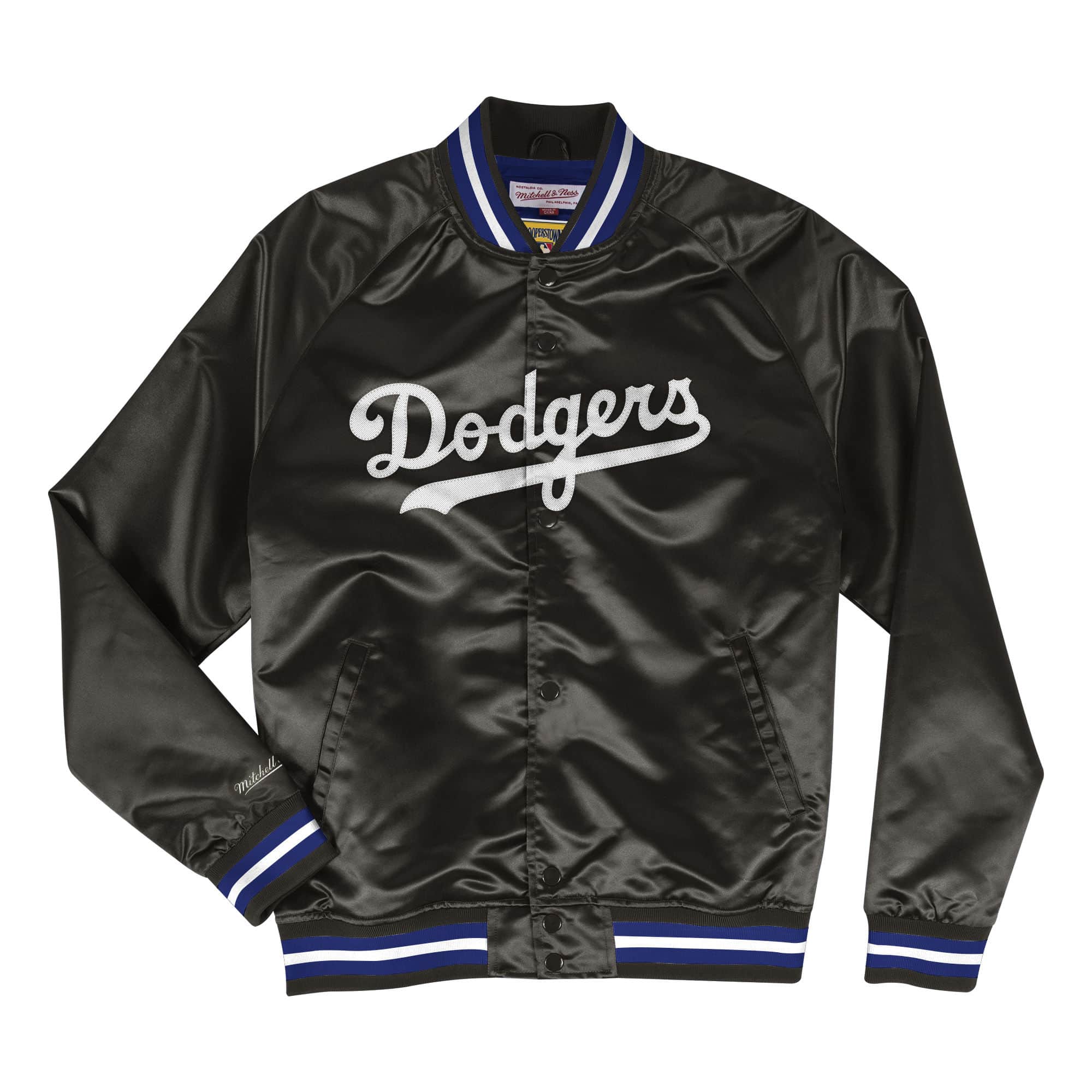 Mitchell & Ness Los Angeles Dodgers Black Lightweight Satin Jacket