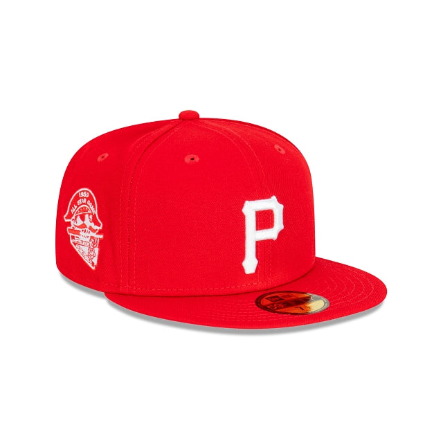 Pittsburgh Pirates Scarlet Red White ASG Side Patch 59Fifty Fitted