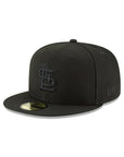 St. Louis Cardinals Black on Black MLB 59Fifty Fitted Cap