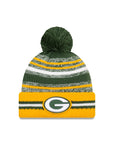 Green Bay Packers New Era 2021 NFL Sideline Sport Official Pom Knit Beanie