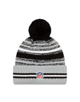 Las Vegas Raiders New Era 2021 NFL Sideline Sport Official Pom Knit Beanie