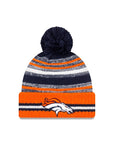 Denver Broncos New Era 2021 NFL Sideline Sport Official Pom Knit Beanie