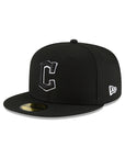 Cleveland Guardians MLB Basic Black on White 59Fifty Fitted Hat
