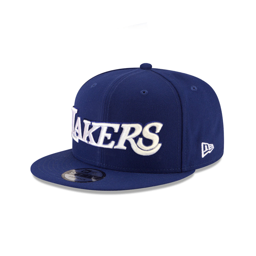 Los Angeles Lakers Royal Blue on White Script 9Fifty Snapback