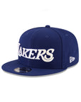 Los Angeles Lakers Royal Blue on White Script 9Fifty Snapback