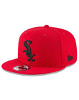 Chicago White Sox Scarlet Red On Black 9Fifty Snapback