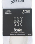 OddSox Basix 3 Pack No Show White Socks