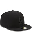 Los Angeles Dodgers MLB Basic Black On Black 59Fifty Fitted Hat