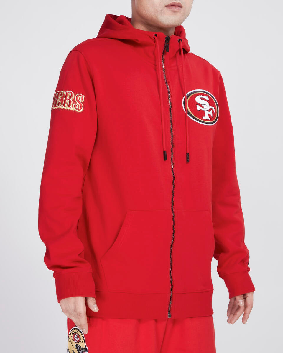 Pro Standard San Francisco 49ers Classic Chenille Red Zipper Hoody