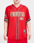 Pro Standard San Francisco 49ers Logo Mesh Red Button Up Jersey