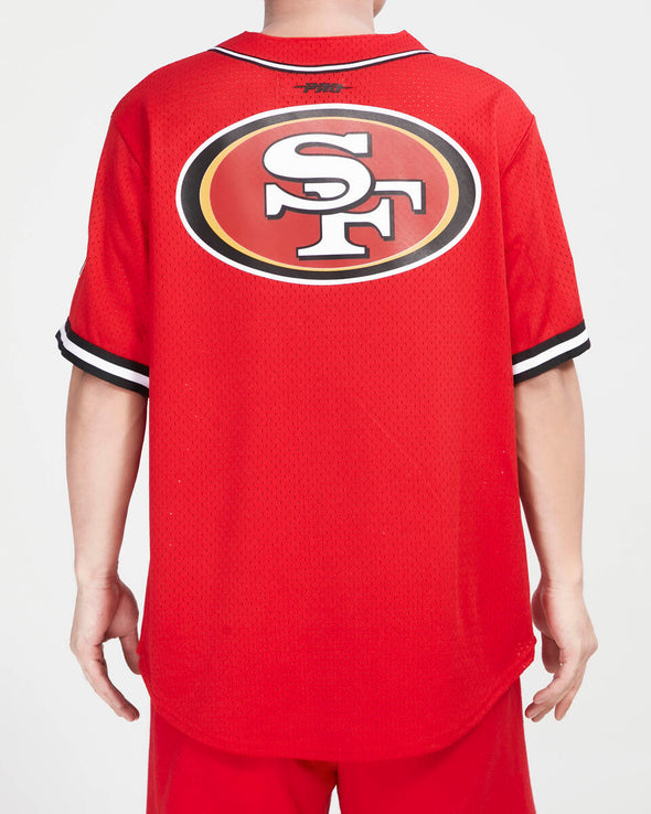 Pro Standard San Francisco 49ers Logo Mesh Red Button Up Jersey
