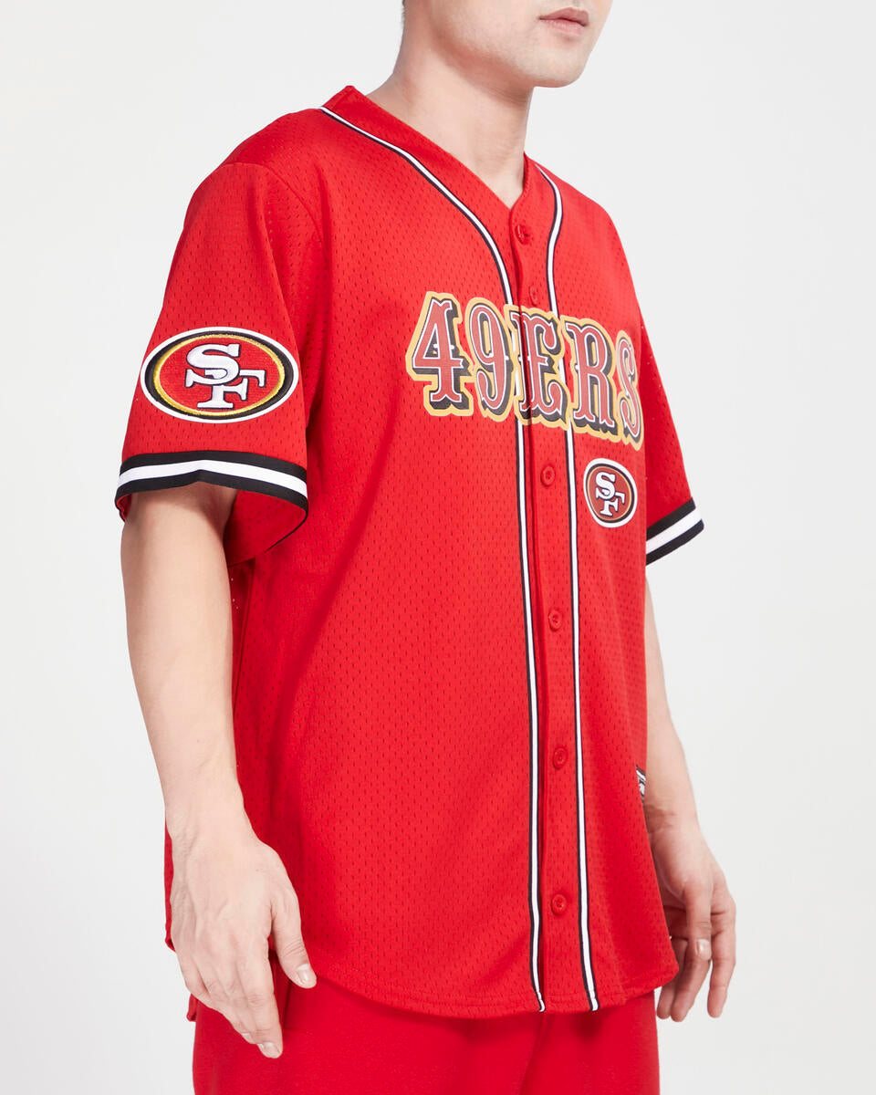 Pro Standard San Francisco 49ers Logo Mesh Red Button Up Jersey