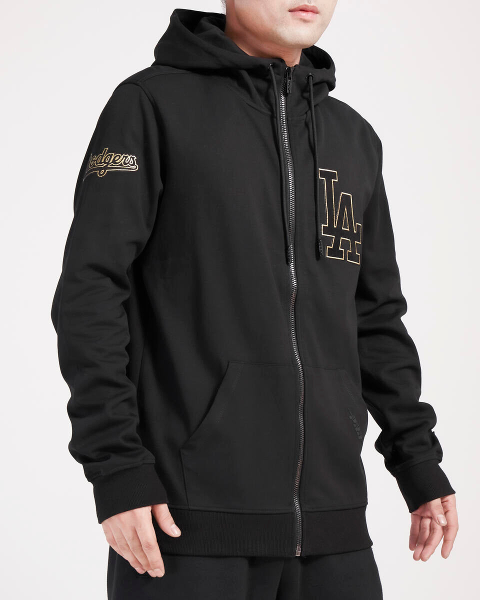 Pro Standard Los Angeles Dodgers Black Gold Zipper Hoody