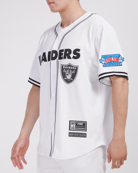 Pro Standard Las Vegas Raiders Logo Mesh White Button Up Jersey