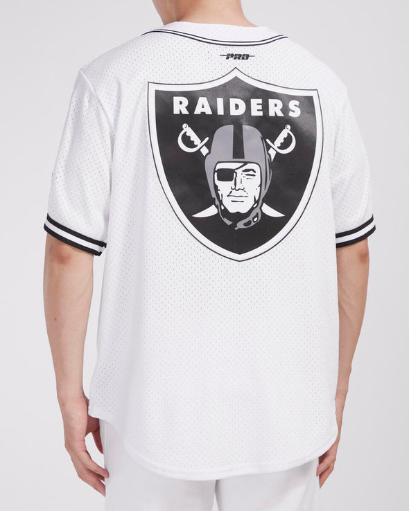 Pro Standard Las Vegas Raiders Logo Mesh White Button Up Jersey