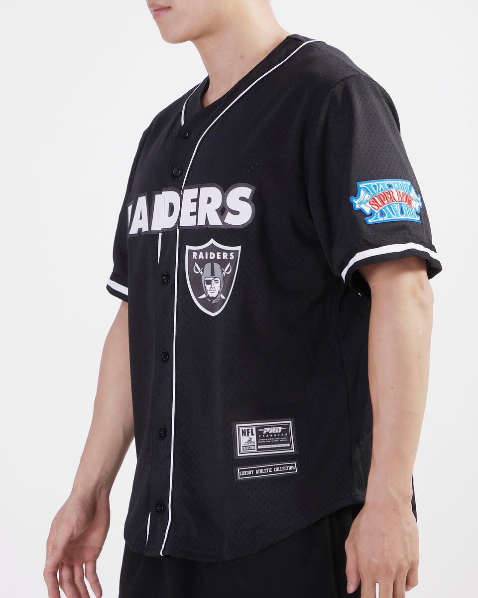 Pro Standard Las Vegas Raiders Logo Mesh Black Button Up Jersey