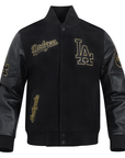 Pro Standard Los Angeles Dodgers Black Gold Wool Varsity Jacket