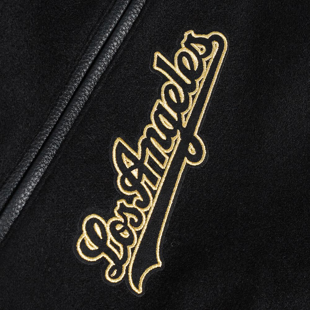 Pro Standard Los Angeles Dodgers Black Gold Wool Varsity Jacket