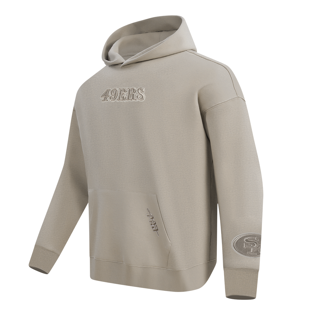 Pro Standard San Francisco 49ers Wingspan Drop Shoulder Taupe Tonal Hoody