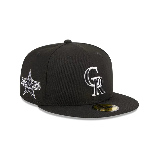 Colorado Rockies Black White 2021 All Star Game Side Patch 59Fifty Fitted