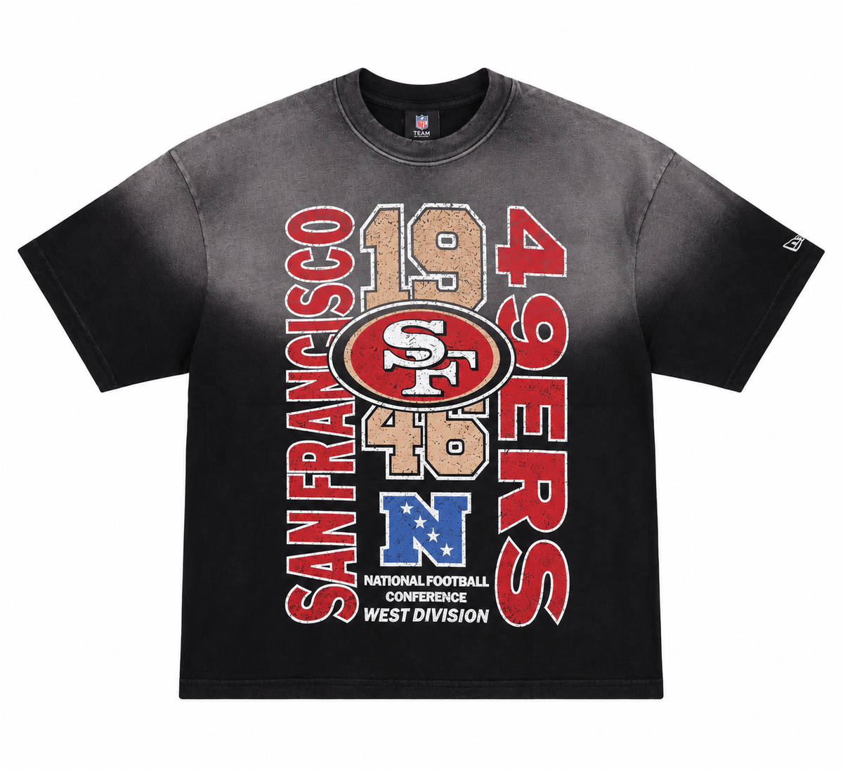 New Era San Francisco 49ers Sport Classics Washed Boxy Black Tee
