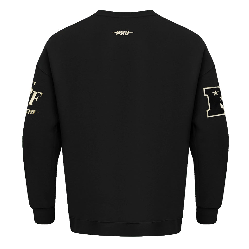 Pro Standard San Francisco 49ers Script Winners Circle Drop Shoulder Black Crewneck