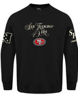 Pro Standard San Francisco 49ers Script Winners Circle Drop Shoulder Black Crewneck