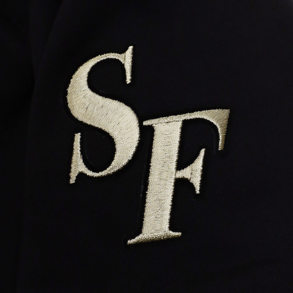 Pro Standard San Francisco 49ers Script Winners Circle Drop Shoulder Black Hoody