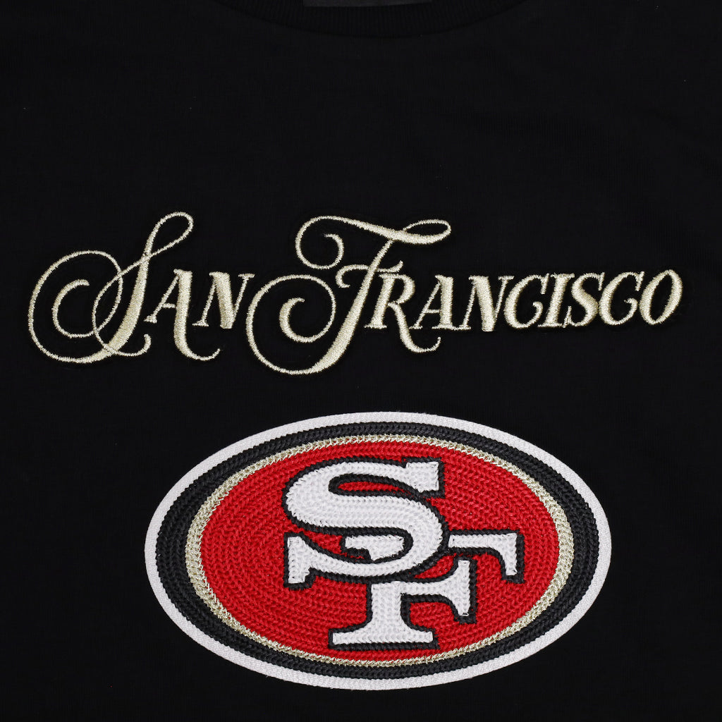 Pro Standard San Francisco 49ers Script Winners Circle Drop Shoulder Black Tee
