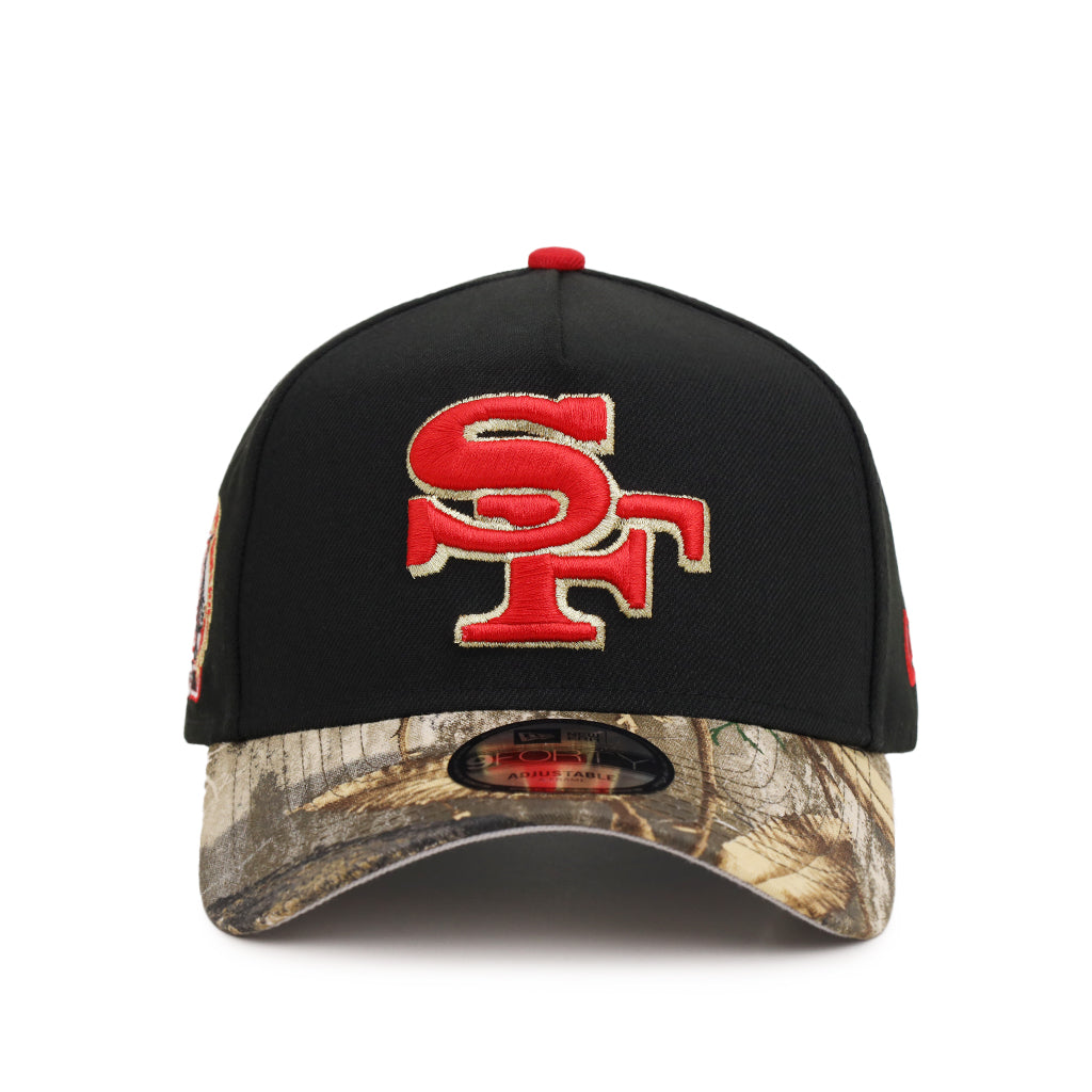 San Francisco 49ers Black Real Tree 40th Anniversary SP 9Forty A-Frame Snapback