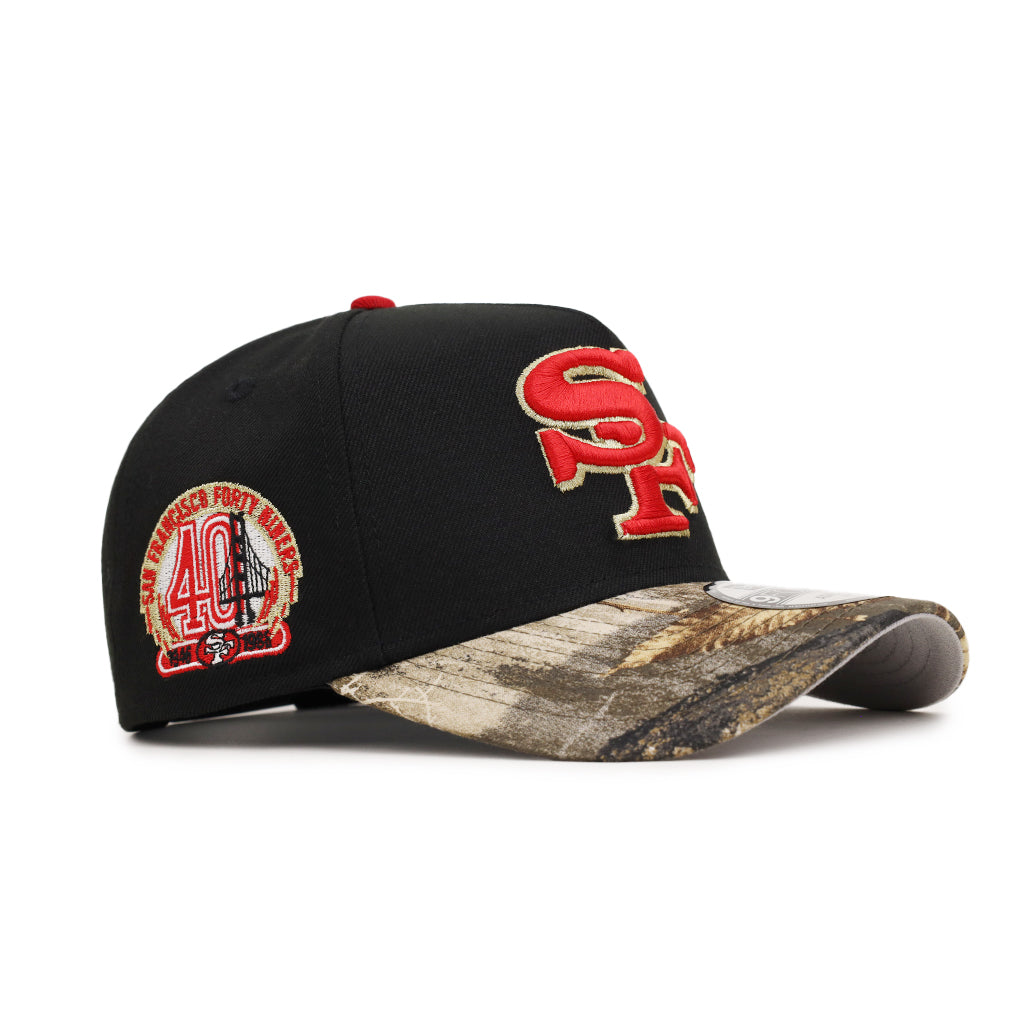 San Francisco 49ers Black Real Tree 40th Anniversary SP 9Forty A-Frame Snapback