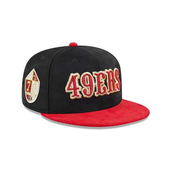 San Francisco 49ers Black Camouflage Scarlet Corduroy 2 Tone 70th Anniversary SP 59Fifty Fitted